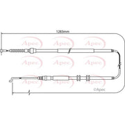 Apec Handbrake Cable Left Rear fits VW Transporter 2003-2024 1.9 2.0 2.5