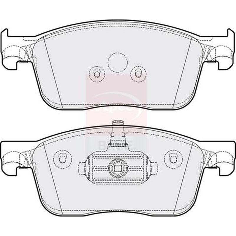 Apec Front Brake Pad Set fits Citroën C4 Spacetourer 2018-2019 1.2 1.5 1.6 2.0