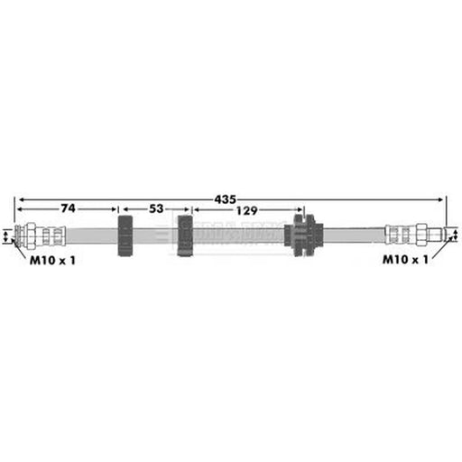 Borg & Beck Brake Hydraulic Hose Line Front Right BBH6948