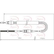 Apec Handbrake Cable Centre fits Ford Transit Platform 2000-2006 2.0 2.3 2.4