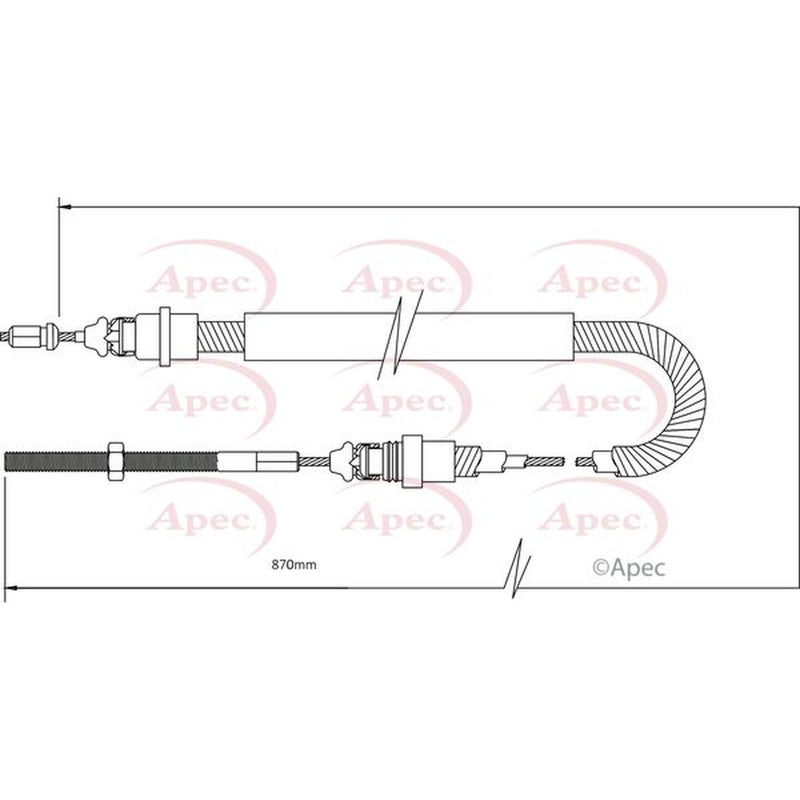 Apec Handbrake Cable Centre fits Ford Transit Platform 2000-2006 2.0 2.3 2.4