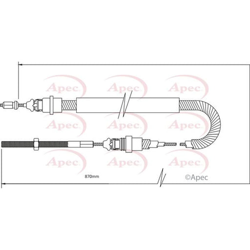 Apec Handbrake Cable Front CAB1330