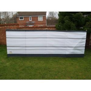 Blue Diamond Windbreak 5 Wooden Pole Canvas Grey Stripe Caravan Camping 3.6M Blue Diamond - Dynamic Drive