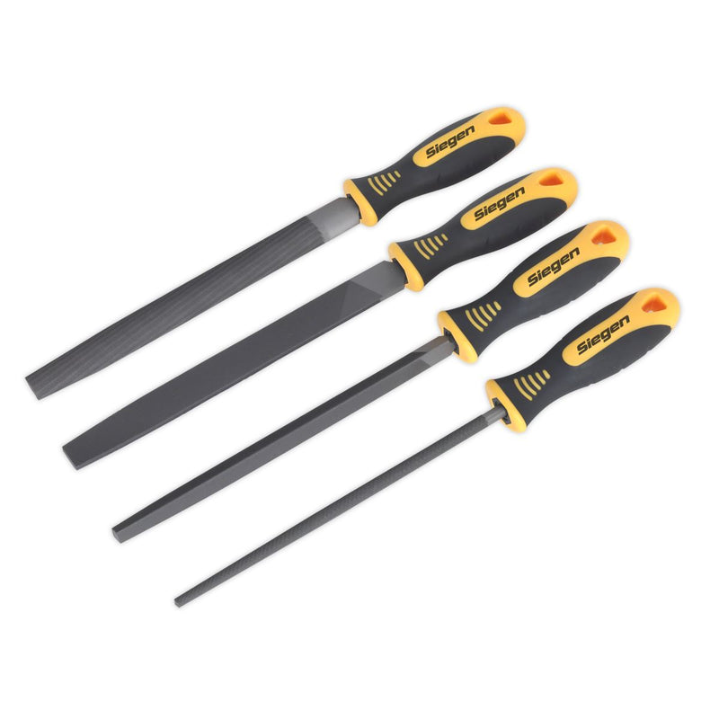 Sealey File Set 4pc 200mm S0629 Siegen by Sealey - Dynamic Drive