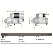 Denso Starter Motor 12V 2.2kW 9 Teeth fits Audi Q7 2006-2015 3.0
