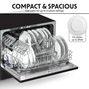 Baridi Tabletop Dishwasher 6 Place Settings 6.5L Capacity - Black DH85 Baridi - Dynamic Drive