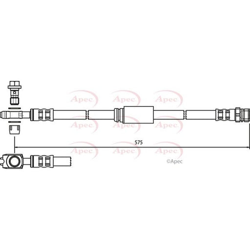 Apec Brake Hydraulic Hose Line Front fits Audi A3 2003-2013