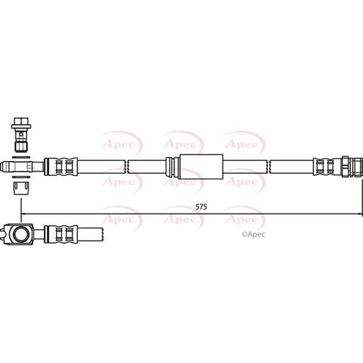 Apec Brake Hydraulic Hose Line Front HOS3757
