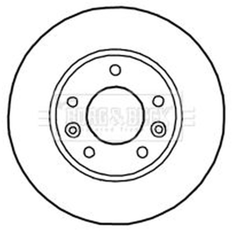 Borg & Beck 2 x Vented Brake Discs fits Kia Sedona 2001-2006 2.5 2.9