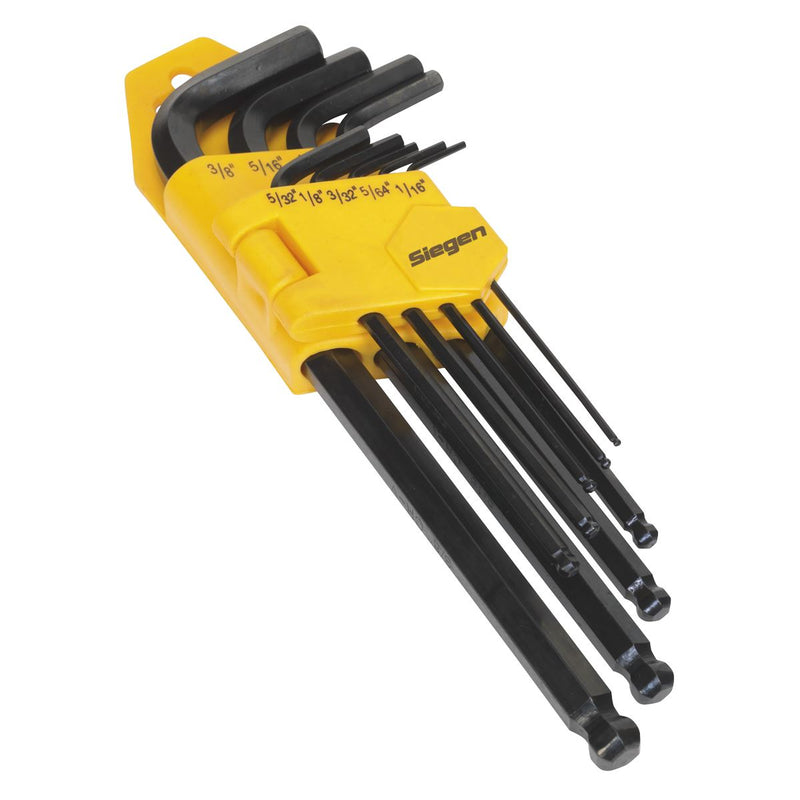 Sealey Ball-End Hex Key Set 9pc Long Imperial S01098 Sealey - Dynamic Drive