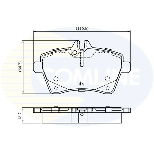 Comline 4 x Front Brake Pad Set fits Mercedes-Benz A-Class 2004-2012