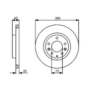 Bosch 2 x Vented Brake Discs fits Mazda MX-5 2005-2016 1.8 2.0