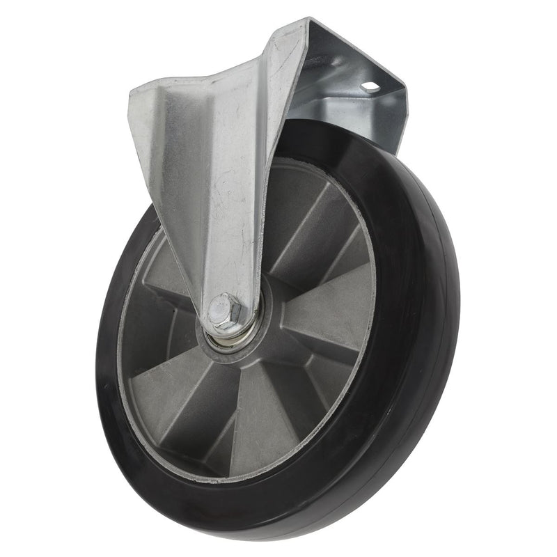 Sealey Heavy-Duty Rubber Castor Wheel Fixed Plate152mm Trade SCW5152FPEM Sealey - Dynamic Drive