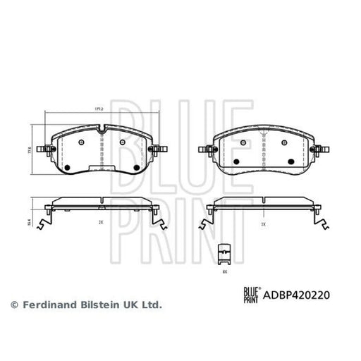 Blue Print Front Brake Pad Set ADBP420220