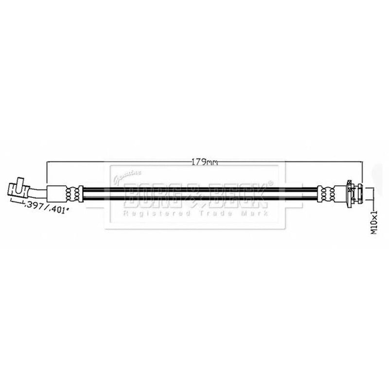 Borg & Beck Brake Hydraulic Hose Line outer BBH8729