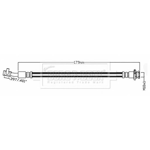 Borg & Beck Brake Hydraulic Hose Line outer BBH8729