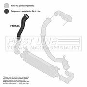 First Line Intercooler Turbo Charge Air Hose fits Ford Fiesta V 2004-2009 1.6