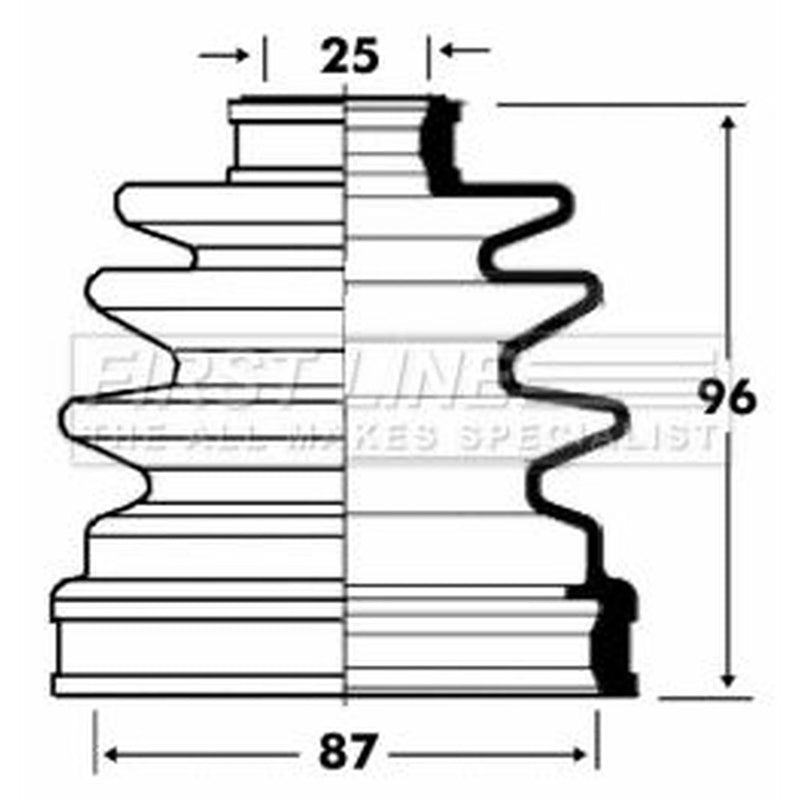 First Line Drive Shaft Bellow Kit Front Left fits Kia Sedona 2001-2006 2.5 2.9