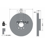 Textar 2 x Front Brake Discs 92196905-x2