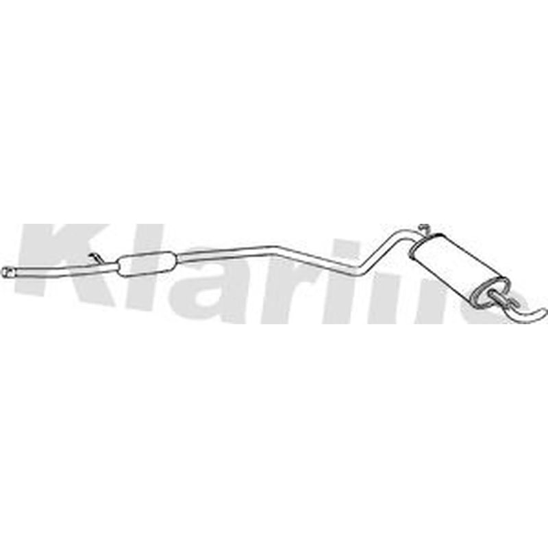 Klarius Box With Tail Pipe Rear fits Fiat Seicento / 600 1998-2010 1.1