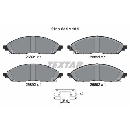 Textar Front Brake Pad Set 2689101