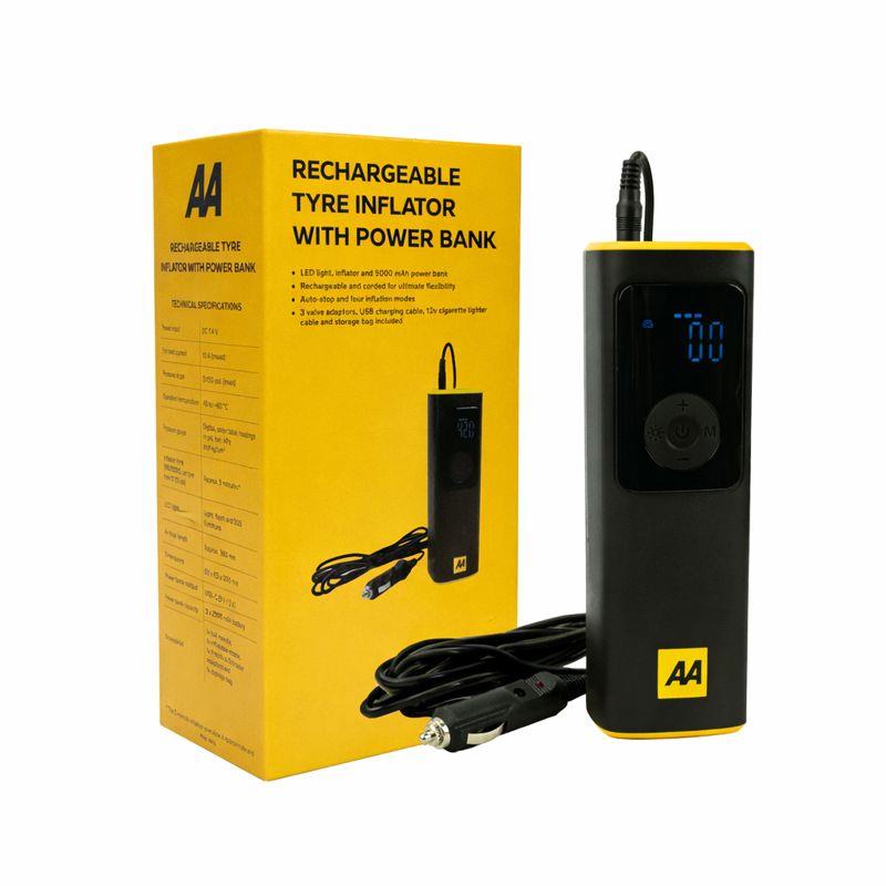 AA Rechargeable Tyre Inflator With Power Bank 12V USB - image 1