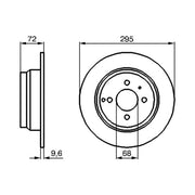 Bosch 2 x Solid Brake Discs fits Volvo 850 1991-1996 2.0 2.4