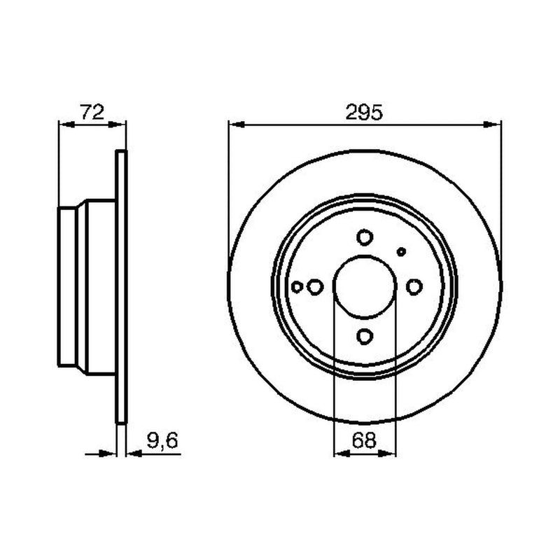 Bosch 2 x Solid Brake Discs fits Volvo 850 1991-1996 2.0 2.4