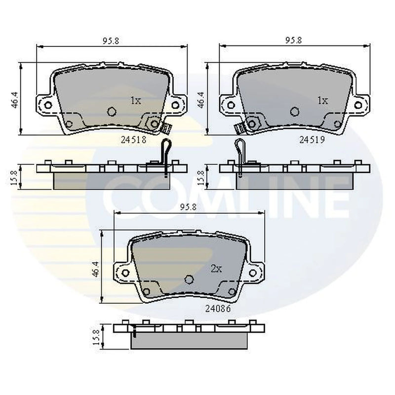 Comline Front & Rear Brake Discs & Pads fits Honda Civic VIII 2005-2011