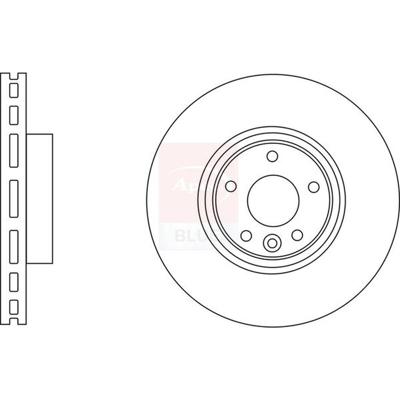 Apec Front Brake Vented Discs & Pads fits Jaguar Xe 2017 on 2.0