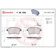 Brembo 4 x Front Brake Pad Set fits Nissan NV250 2019 on