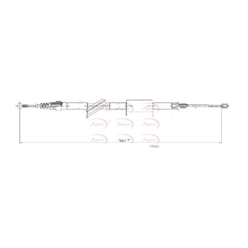 Apec Handbrake Cable Left Rear fits Audi Tt 1998-2006 1.8 3.2