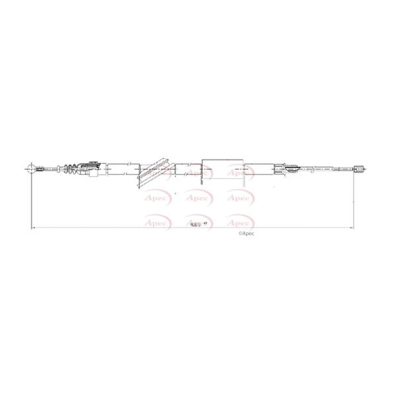 Apec Handbrake Cable Right Rear CAB1018