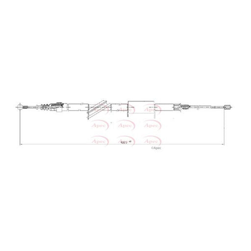 Apec Handbrake Cable Left Rear fits Audi Tt 1998-2006 1.8 3.2