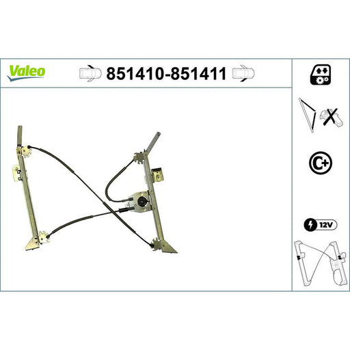 Valeo Electric Window Regulator Lifter Ri 851411