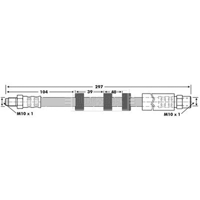 Borg & Beck Brake Hydraulic Hose Line Rear Right BBH6872