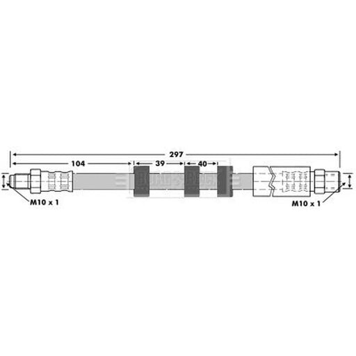 Borg & Beck Brake Hydraulic Hose Line Rear Right BBH6872