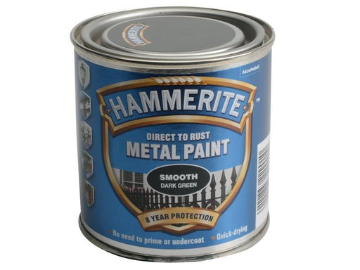 Hammerite Direct to Rust Smooth Finish Metal Paint Dark Green 250ml Hammerite - NN4 Online