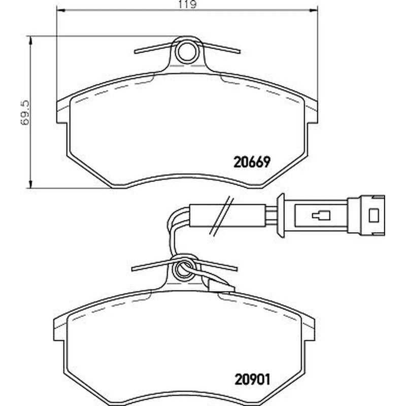 DON Front Brake Pad Set fits Audi 100 C3 1982-1991 1.8 1.9 2.0 2.1 2.2 2.3