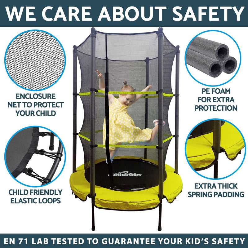 Dellonda 55" Mini Trampoline with Safety Enclosure Net Dellonda - Dynamic Drive
