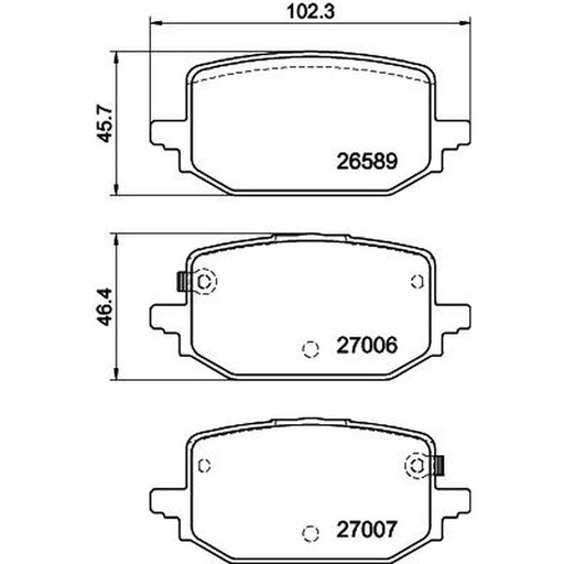 Mintex Rear Brake Pad Set fits Nissan Qashqai III 2021-2025 1.3 1.5