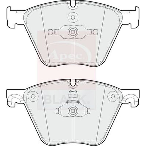 Apec Black Front Brake Pad Set fits BMW X5 2010-2018
