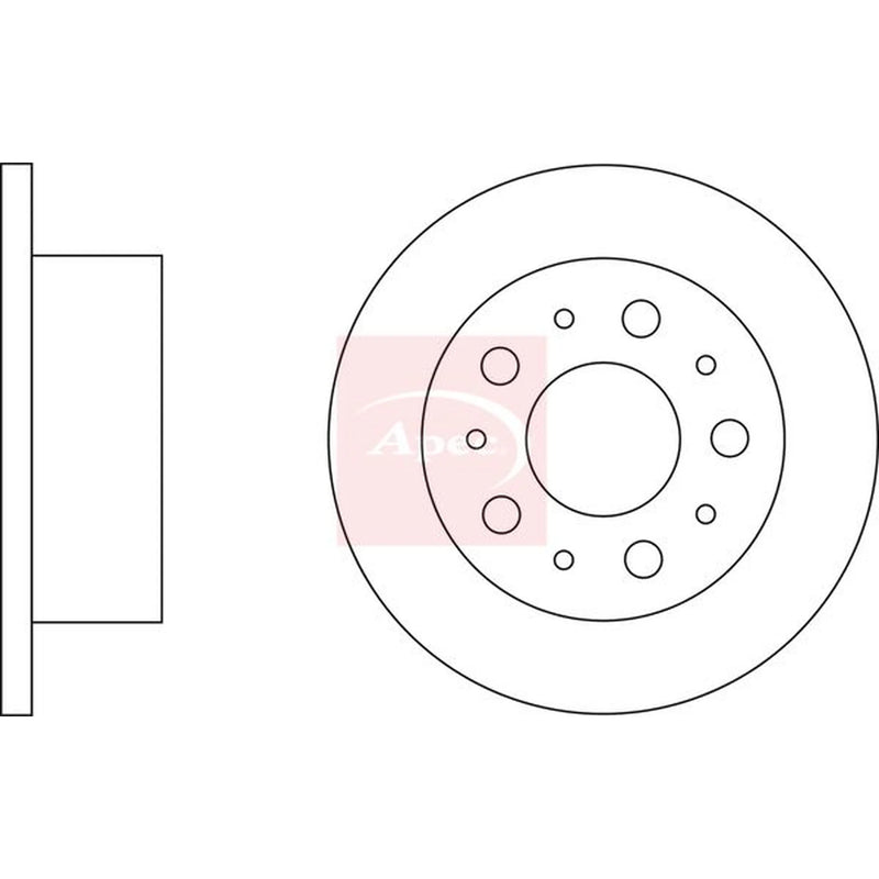 Apec 2 x Solid Rear Brake Discs DSK2259-x2