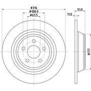 Mintex 2 x Solid Rear Brake Discs MDC2799C-x2