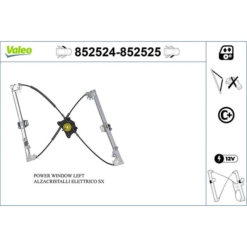 Valeo Electric Window Regulator Lifter Left Front 852524