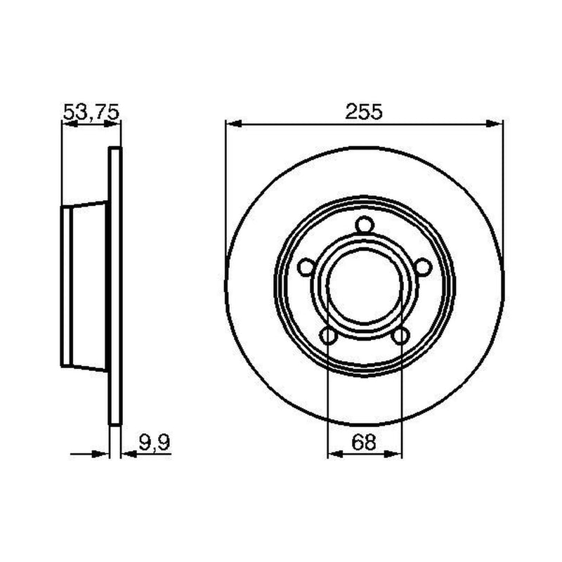 Bosch 2 x Solid Brake Discs fits Audi A6 C5 1997-2005 1.8 2.4 2.5 2.7 2.8 3.0
