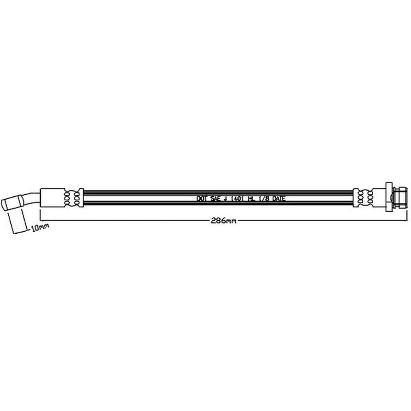 Juratek Brake Hydraulic Hose Line Rear Right fits Hyundai I30 2007-2017