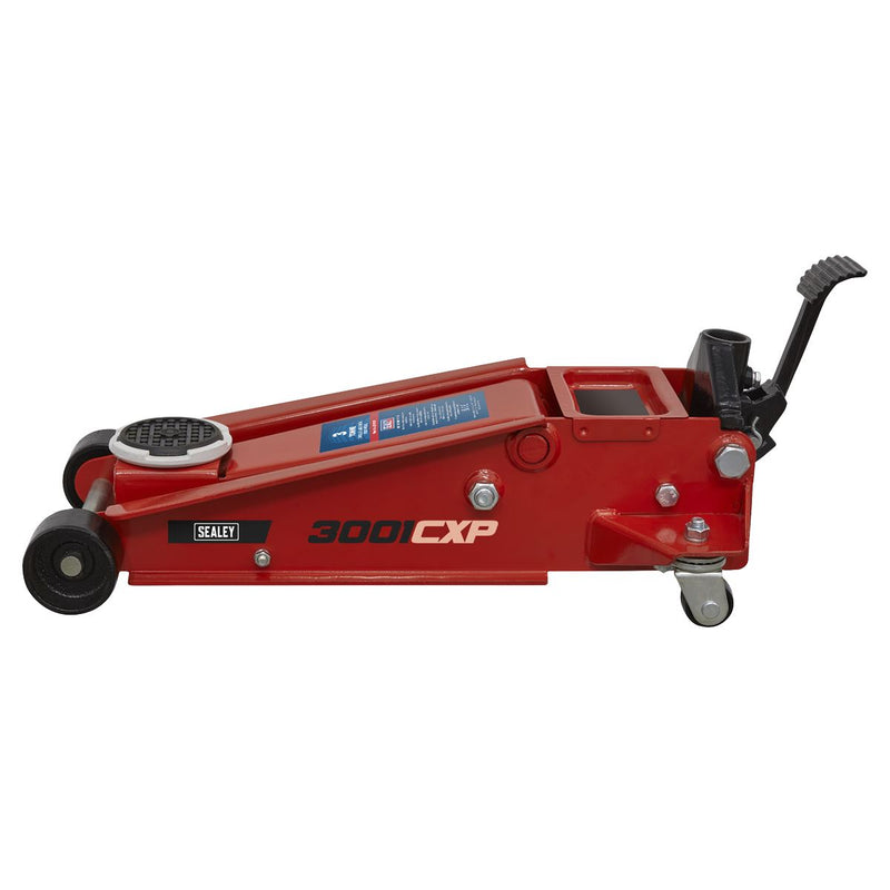 Sealey Trolley Jack with Foot Pedal 3 Tonne 3001CXP Sealey - Dynamic Drive