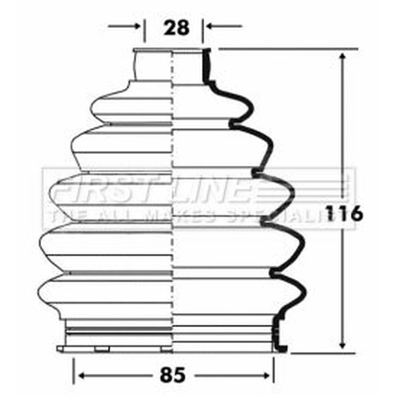First Line Drive Shaft Bellow Kit Front Left Thermoplast fits Ford Focus C-Max
