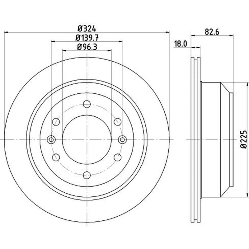 Mintex 2 x Vented Rear Brake Discs MDC2124-x2